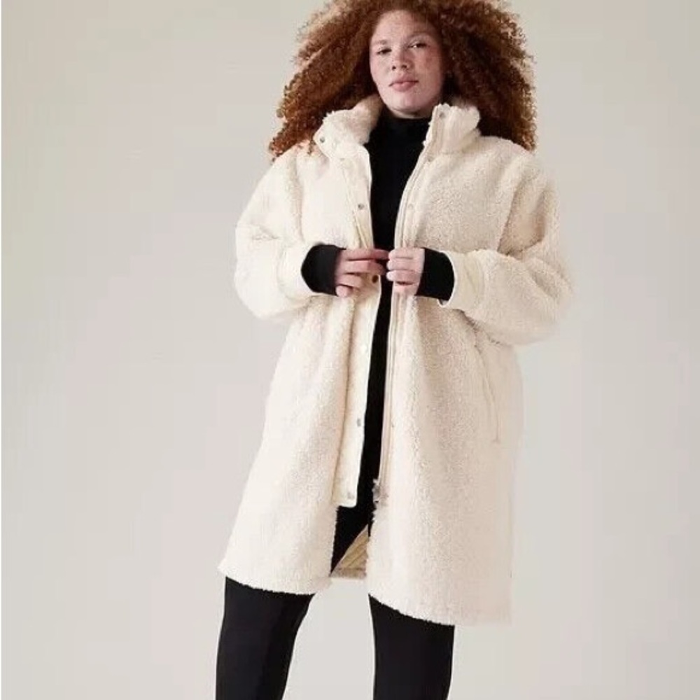 ATHLETA Cozy Day Hybrid Coat in Chantilly Cream 1X